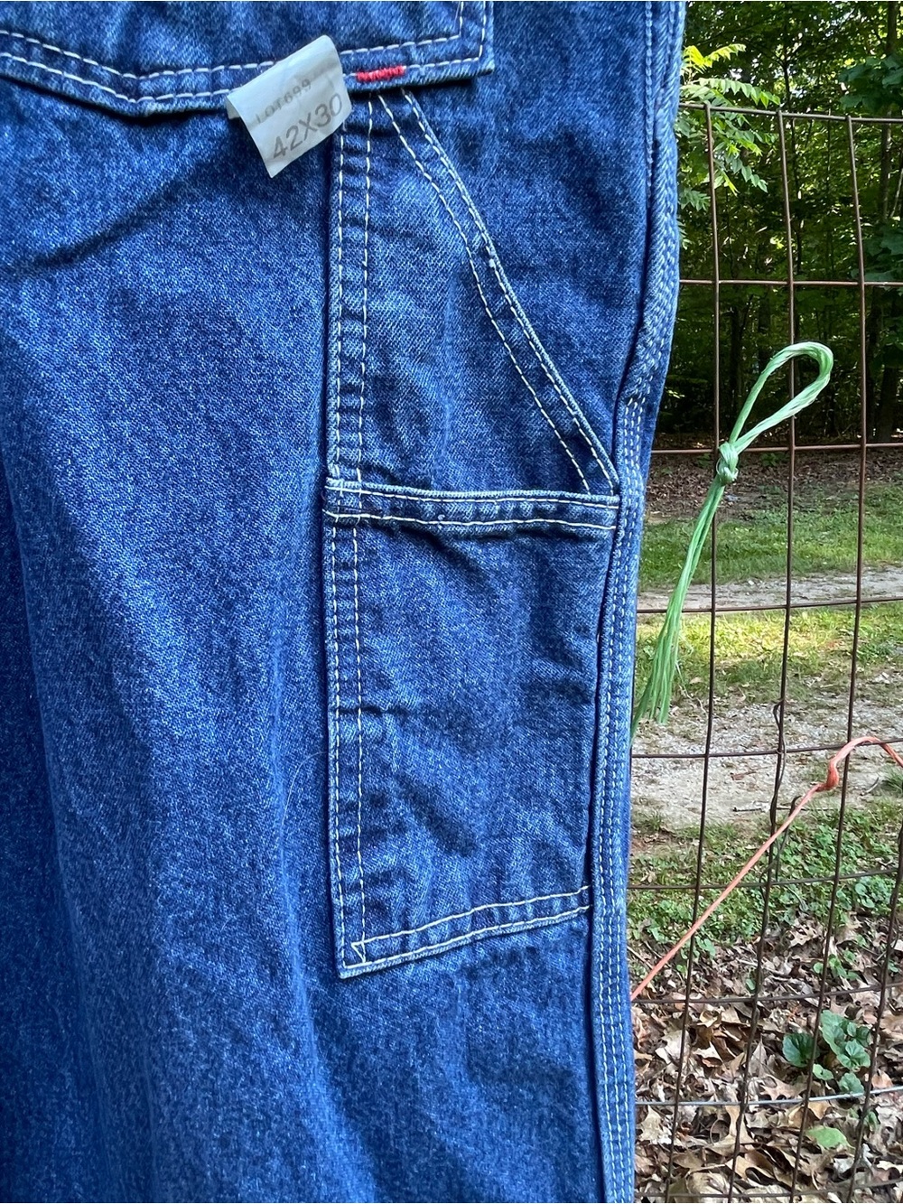 Round House Stone Washed Denim Overalls 42X30 Unisex - Picture 11 of 11